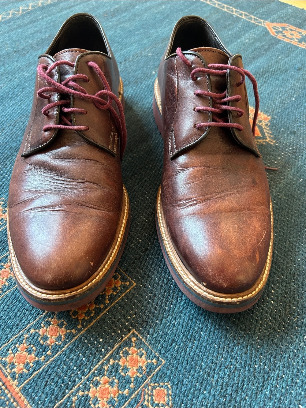 To Boot NY Adam Derrick size 9 Brown Leather Derby Shoes Classic Casual Dress